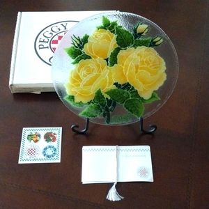 Peggy Karr 11" plate Yellow Rose Collectible